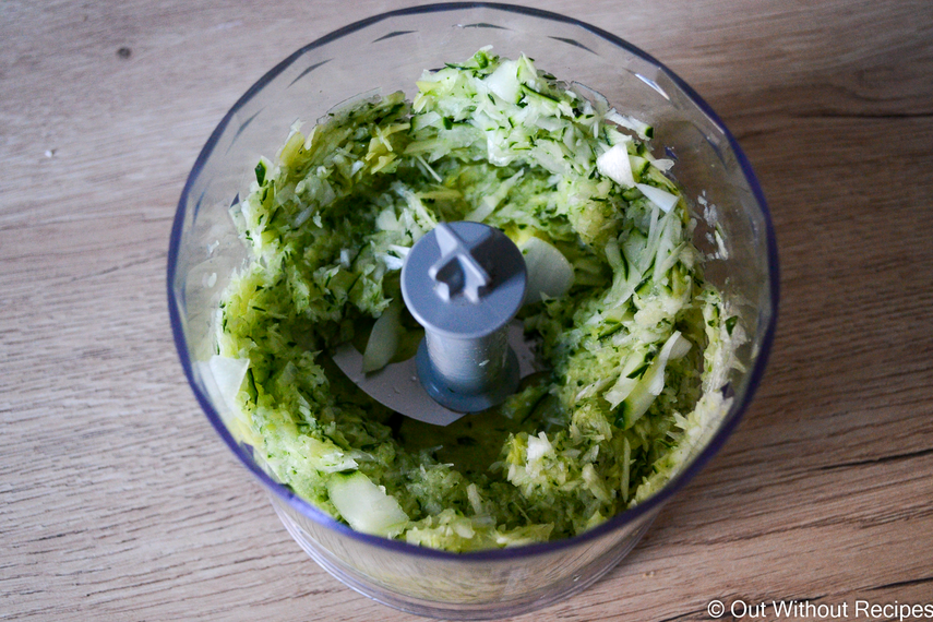 Cucumber and onion mixed in blender