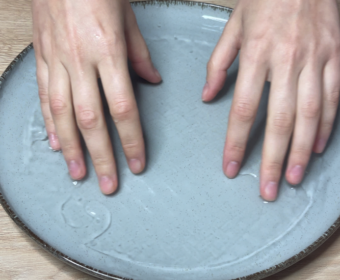 Plate with water and rice paper