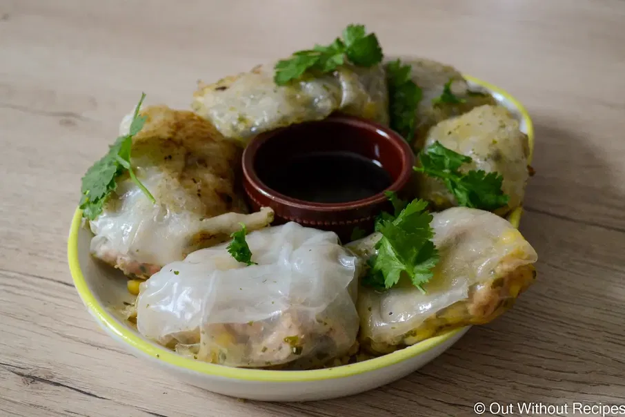 Dumpling on a plate